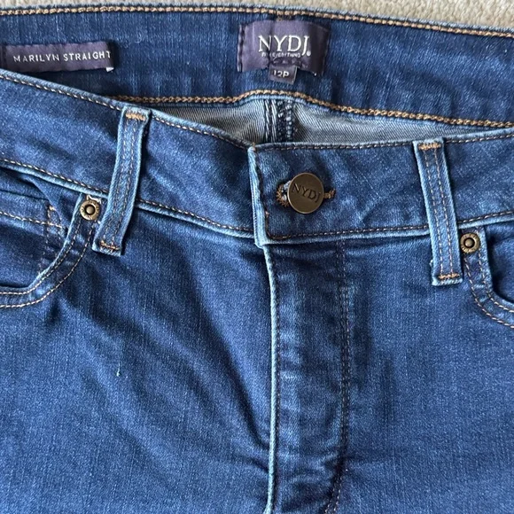NYDJ Dark Blue Straight Leg Jeans - Picture 2 of 8